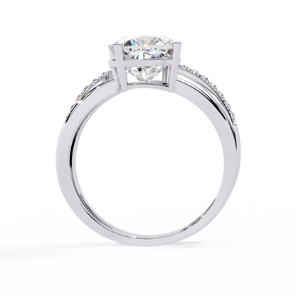 The Modern Embrace Cushion Diamond Ring In Gold - 2.41 Ct