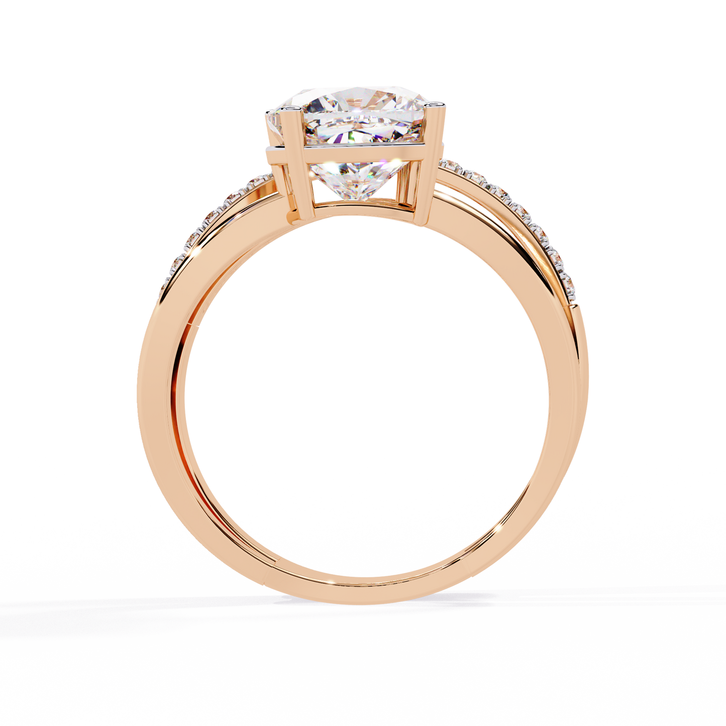 The Modern Embrace Cushion Diamond Ring In Gold - 2.41 Ct