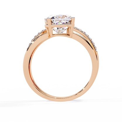 The Modern Embrace Cushion Diamond Ring In Gold - 2.41 Ct