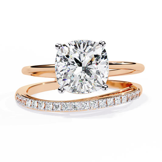 The Modern Embrace Cushion Diamond Ring In Gold - 2.41 Ct