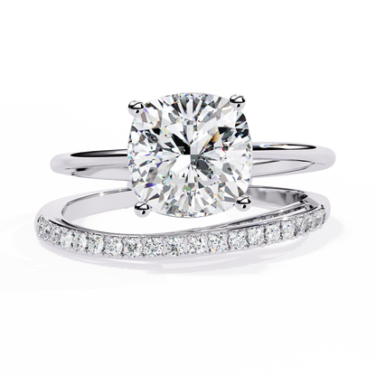 The Modern Embrace Cushion Diamond Ring In Gold - 2.41 Ct