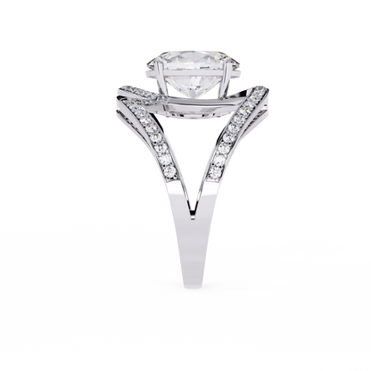 "Cosmic Orbit" Oval Diamond Cocktail Ring In Gold - 7.78 Ct