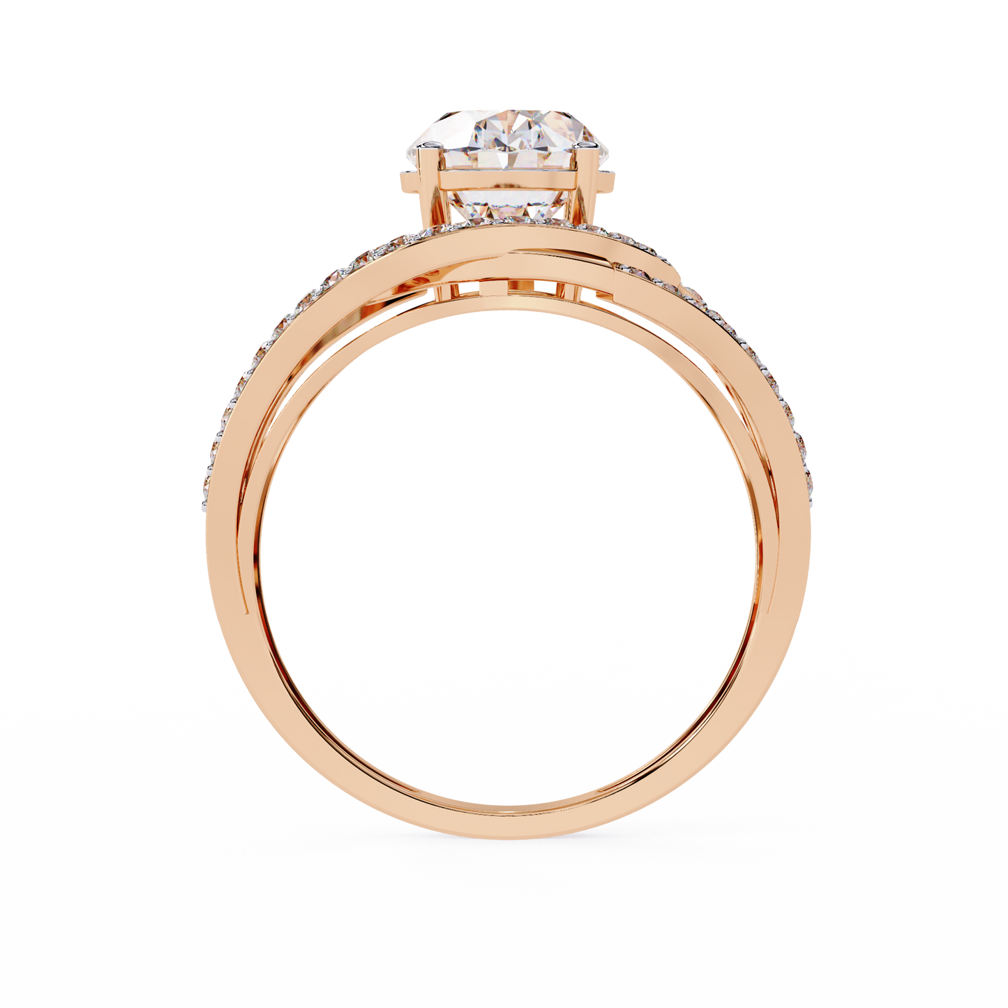 "Cosmic Orbit" Oval Diamond Cocktail Ring In Gold - 7.78 Ct