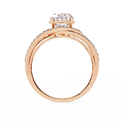 "Cosmic Orbit" Oval Diamond Cocktail Ring In Gold - 7.78 Ct