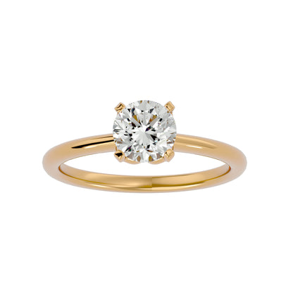 Iconique Classic Solitaires Golden Band - 1.29 Ct Round Diamond Ring