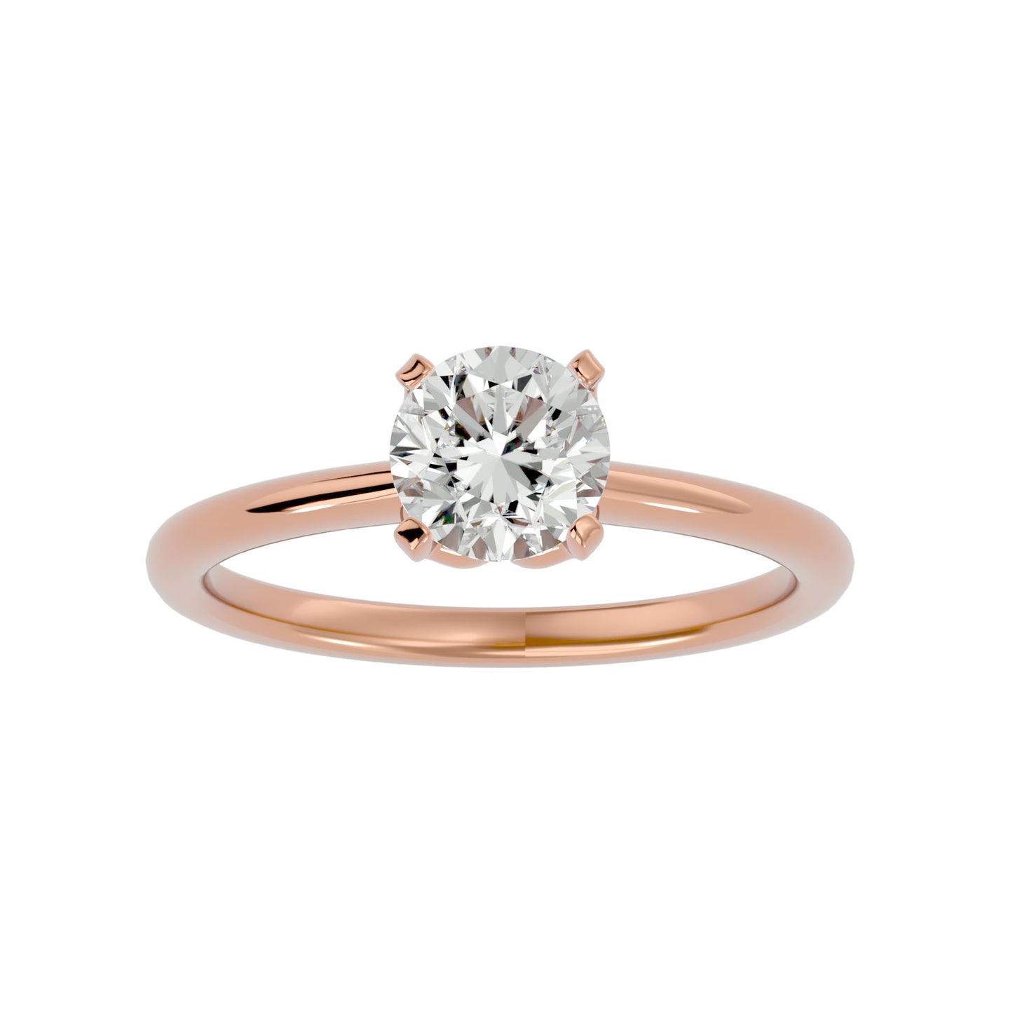 Iconique Classic Solitaires Golden Band - 1.29 Ct Round Diamond Ring