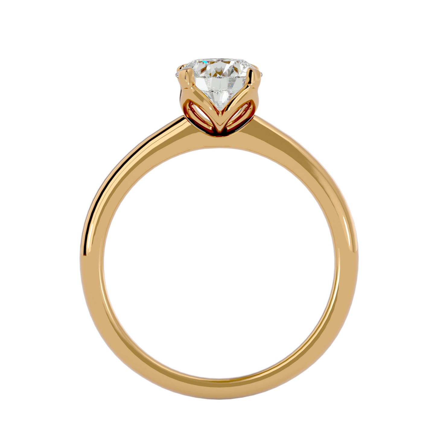 Iconique Classic Solitaires Golden Band - 1.29 Ct Round Diamond Ring