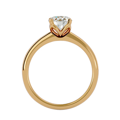 Iconique Classic Solitaires Golden Band - 1.29 Ct Round Diamond Ring