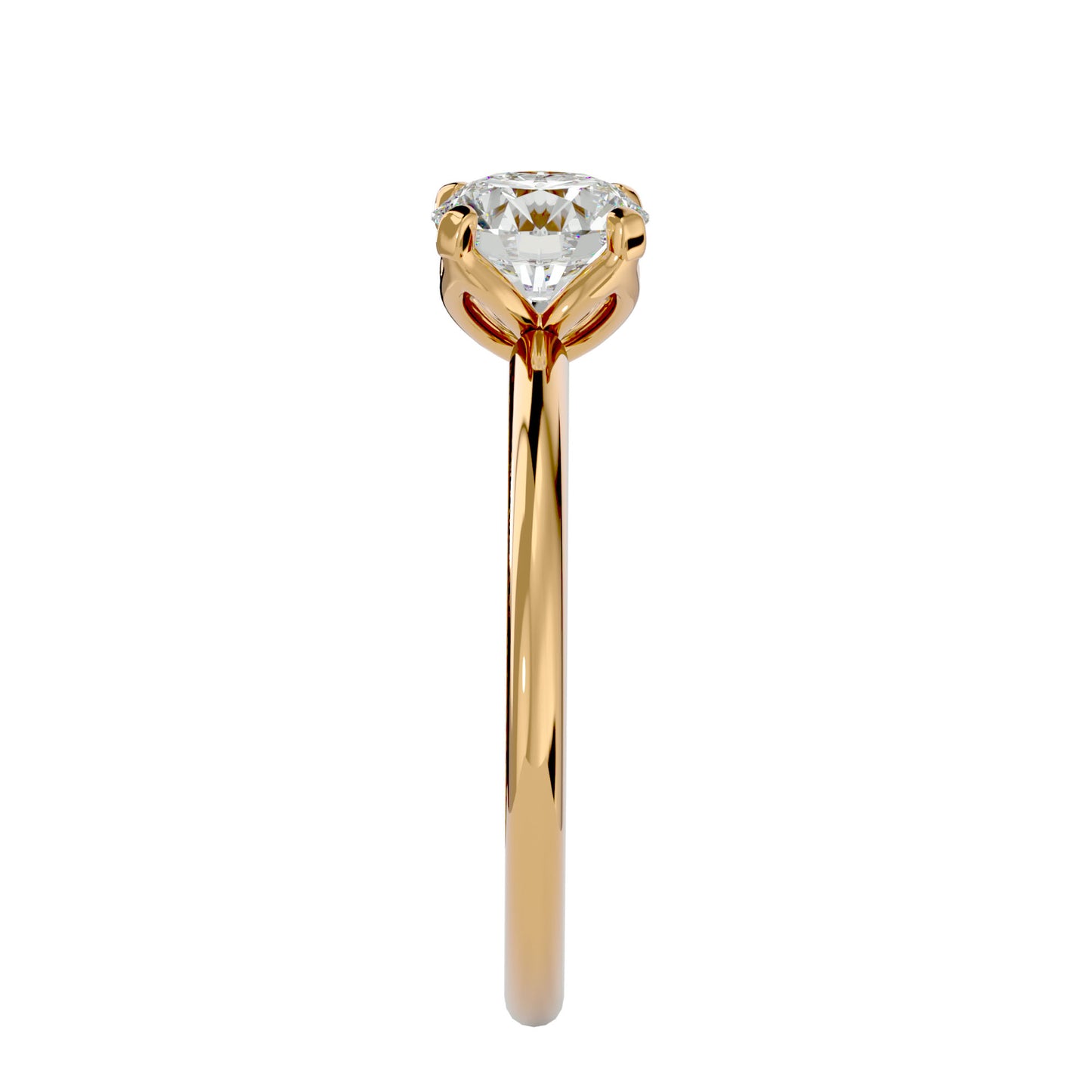 Iconique Classic Solitaires Golden Band - 1.29 Ct Round Diamond Ring
