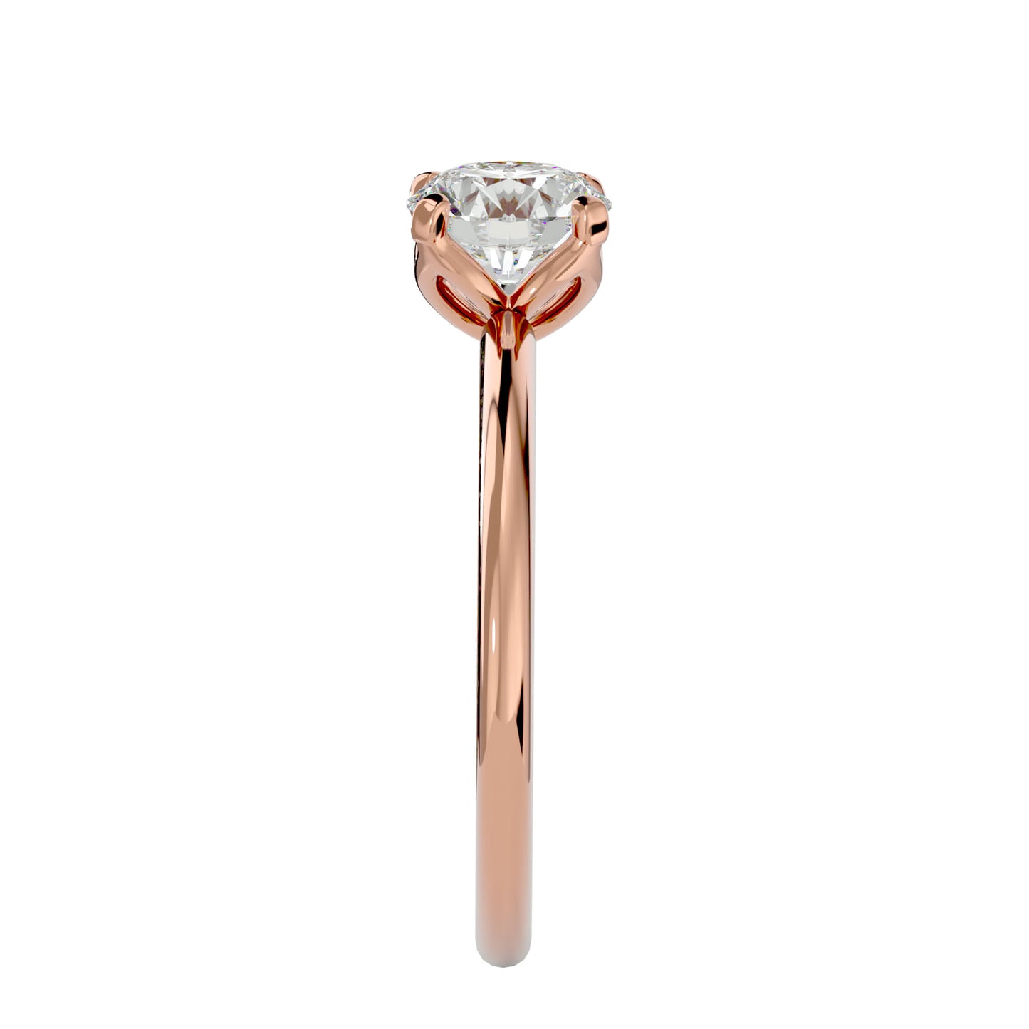 Iconique Classic Solitaires Golden Band - 1.29 Ct Round Diamond Ring