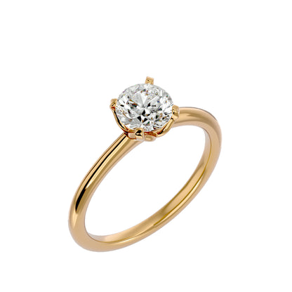 Iconique Classic Solitaires Golden Band - 1.29 Ct Round Diamond Ring