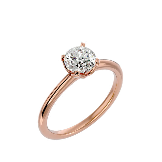 Iconique Classic Solitaires Golden Band - 1.29 Ct Round Diamond Ring