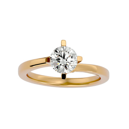 Iconique Timeless Radiance Solitaire Ring In Yellow Gold - 1.08 Ct Round Diamonds