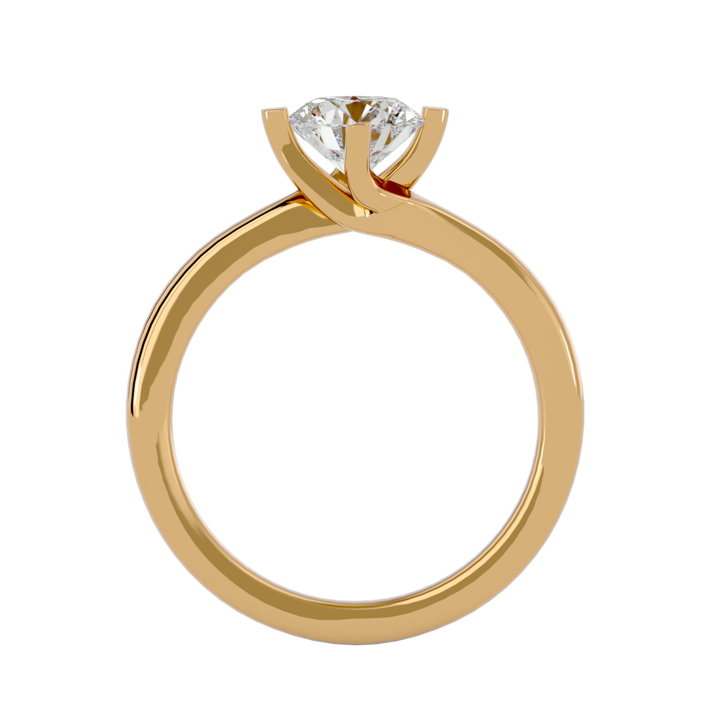 Iconique Timeless Radiance Solitaire Ring In Yellow Gold - 1.08 Ct Round Diamonds