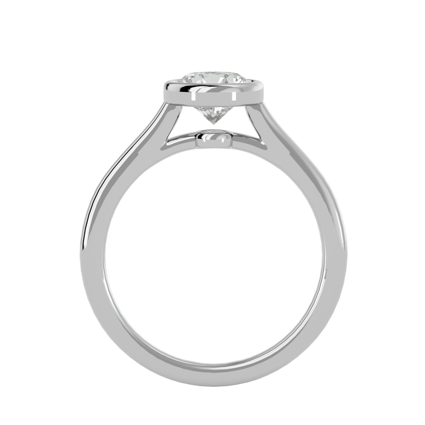 Iconique Eclips Shine Solitaires Ring In White Gold  - 1.18 Ct Brilliance Round Diamonds
