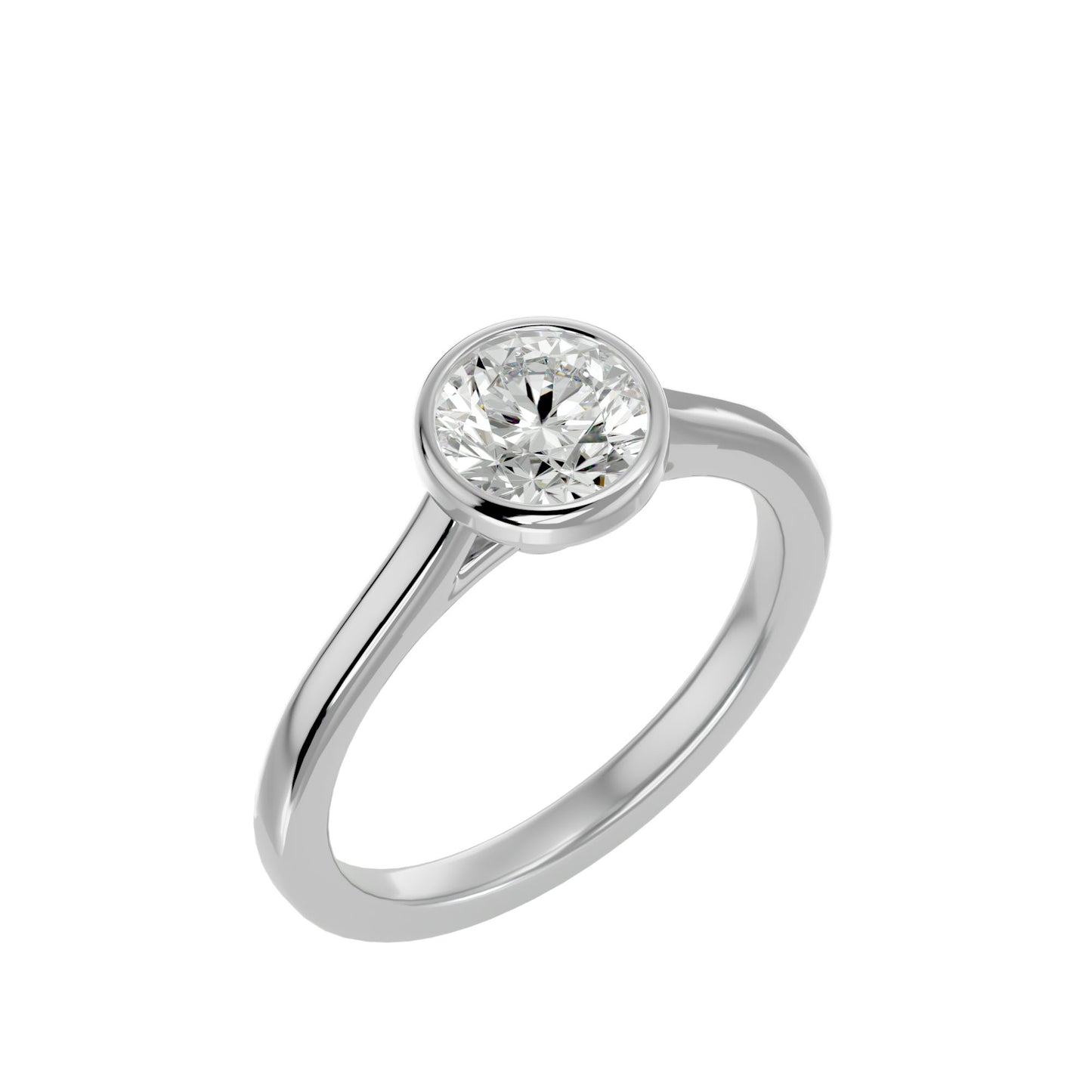 Iconique Eclips Shine Solitaires Ring In White Gold  - 1.18 Ct Brilliance Round Diamonds
