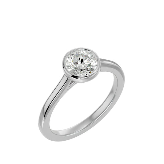 Iconique Eclips Shine Solitaires Ring In White Gold  - 1.18 Ct Brilliance Round Diamonds