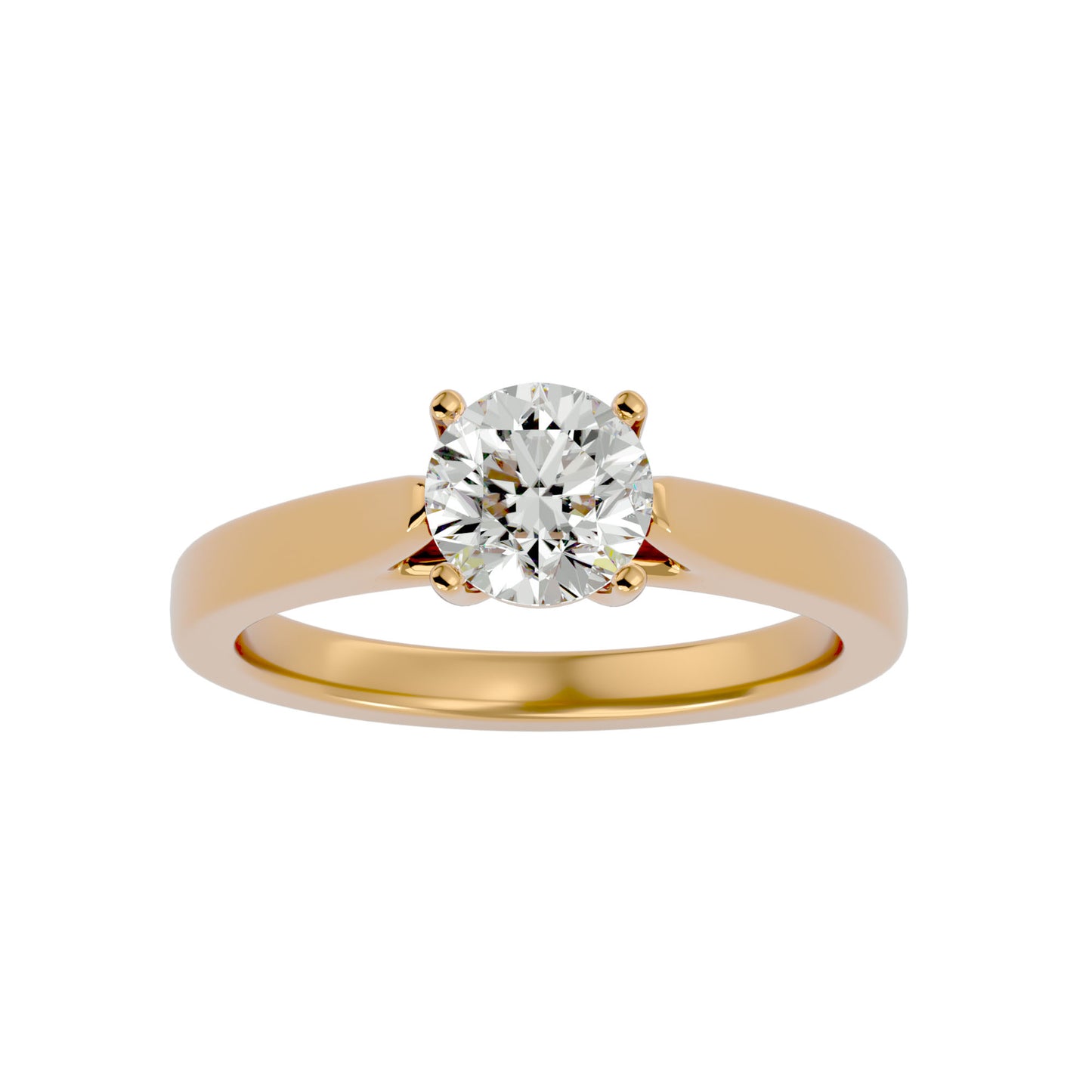 Iconique Sunbeam Solitaires Ring In Yellow Gold - 1.18 Ct Brilliant Round Diamonds