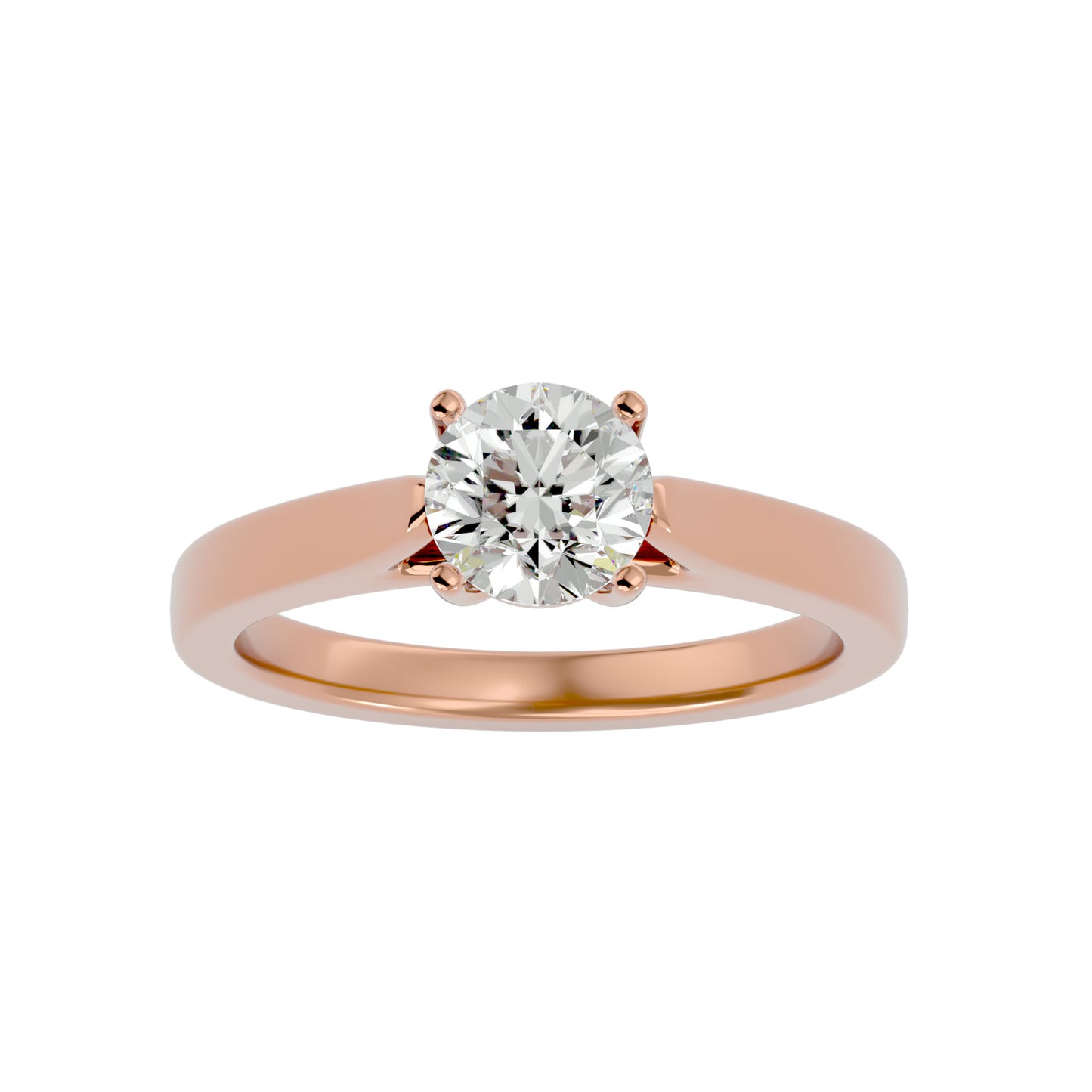 Iconique Sunbeam Solitaires Ring In Yellow Gold - 1.18 Ct Brilliant Round Diamonds