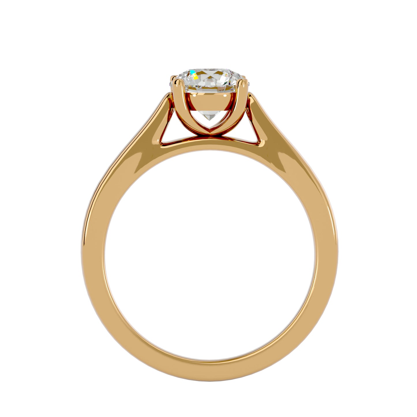 Iconique Sunbeam Solitaires Ring In Yellow Gold - 1.18 Ct Brilliant Round Diamonds