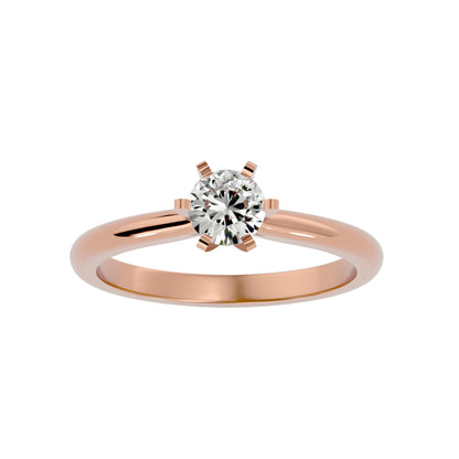Iconique Whisper Classic Solitaires Band- 0.41 Ct Round Diamond In Yellow Gold Ring