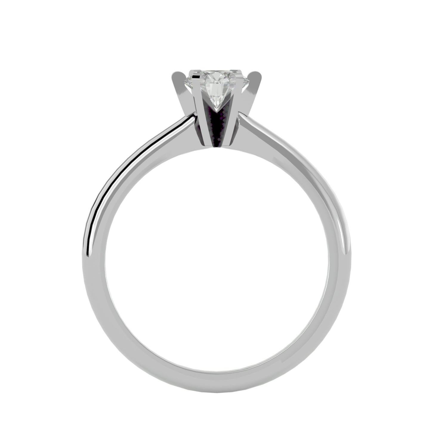 Iconique Whisper Classic Solitaires Band- 0.41 Ct Round Diamond In Yellow Gold Ring