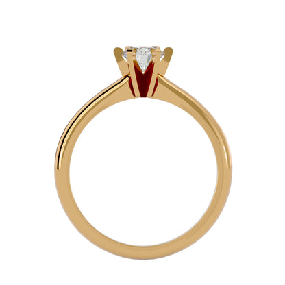 Iconique Whisper Classic Solitaires Band- 0.41 Ct Round Diamond In Yellow Gold Ring