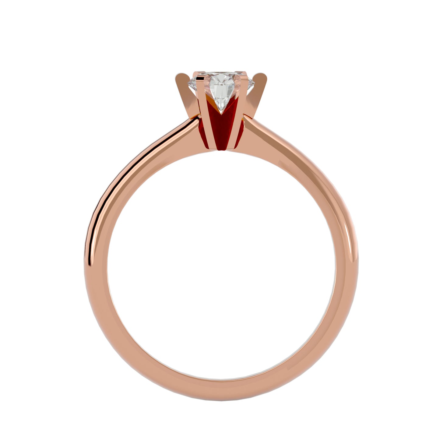 Iconique Whisper Classic Solitaires Band- 0.41 Ct Round Diamond In Yellow Gold Ring