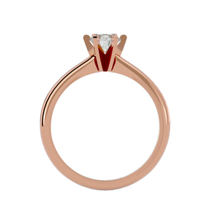 Iconique Whisper Classic Solitaires Band- 0.41 Ct Round Diamond In Yellow Gold Ring