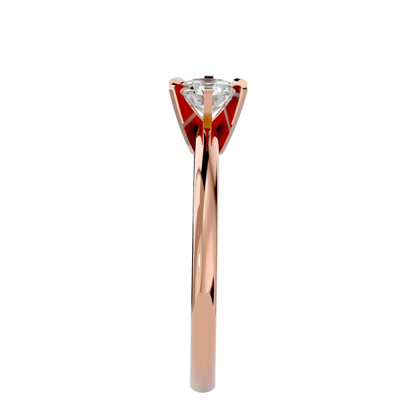 Iconique Whisper Classic Solitaires Band- 0.41 Ct Round Diamond In Yellow Gold Ring