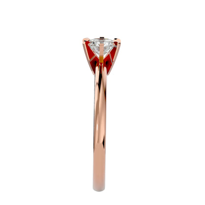 Iconique Whisper Classic Solitaires Band- 0.41 Ct Round Diamond In Yellow Gold Ring