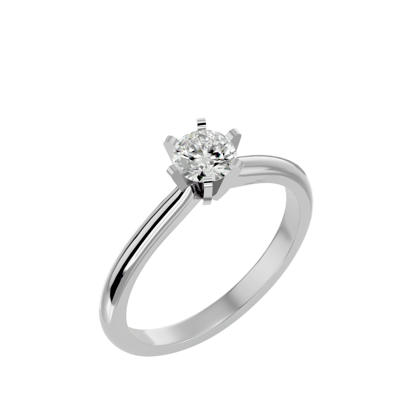 Iconique Whisper Classic Solitaires Band- 0.41 Ct Round Diamond In Yellow Gold Ring