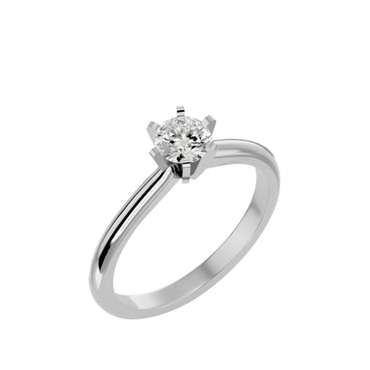 Iconique Whisper Classic Solitaires Band- 0.41 Ct Round Diamond In Yellow Gold Ring