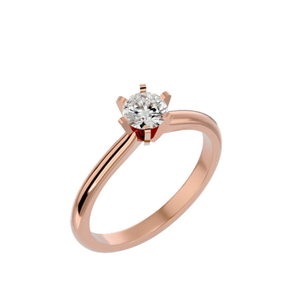 Iconique Whisper Classic Solitaires Band- 0.41 Ct Round Diamond In Yellow Gold Ring