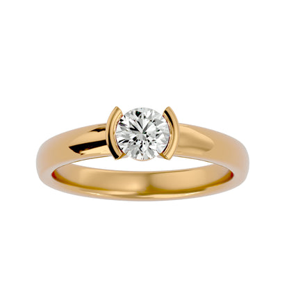 Iconique Iconic Solitaires- 0.59 Ct Round Diamond Gold Ring