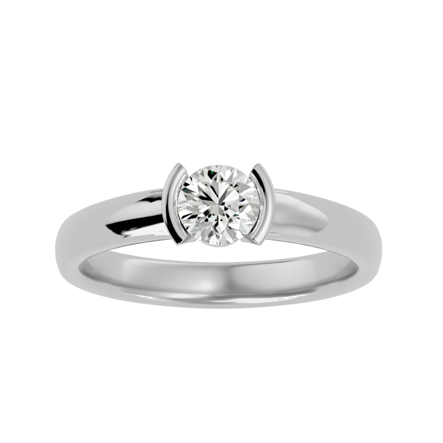 Iconique Iconic Solitaires- 0.59 Ct Round Diamond Gold Ring