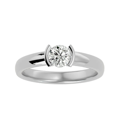 Iconique Iconic Solitaires- 0.59 Ct Round Diamond Gold Ring
