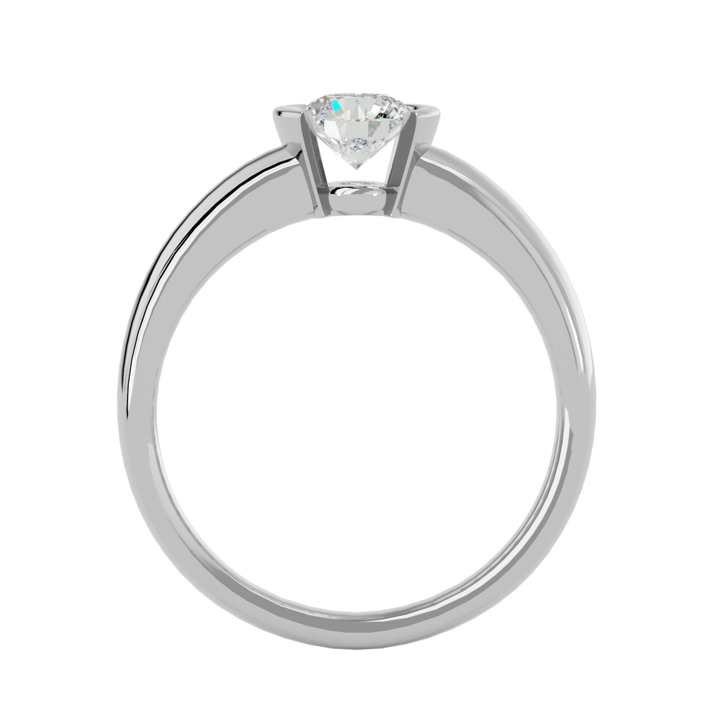 Iconique Iconic Solitaires- 0.59 Ct Round Diamond Gold Ring