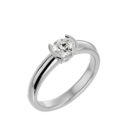 Iconique Iconic Solitaires- 0.59 Ct Round Diamond Gold Ring