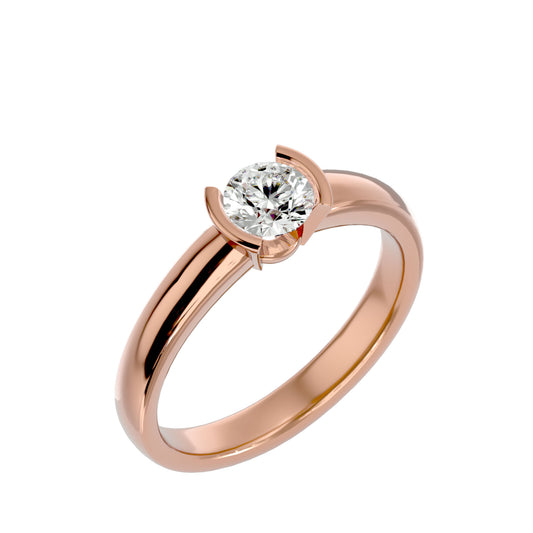 Iconique Iconic Solitaires- 0.59 Ct Round Diamond Gold Ring