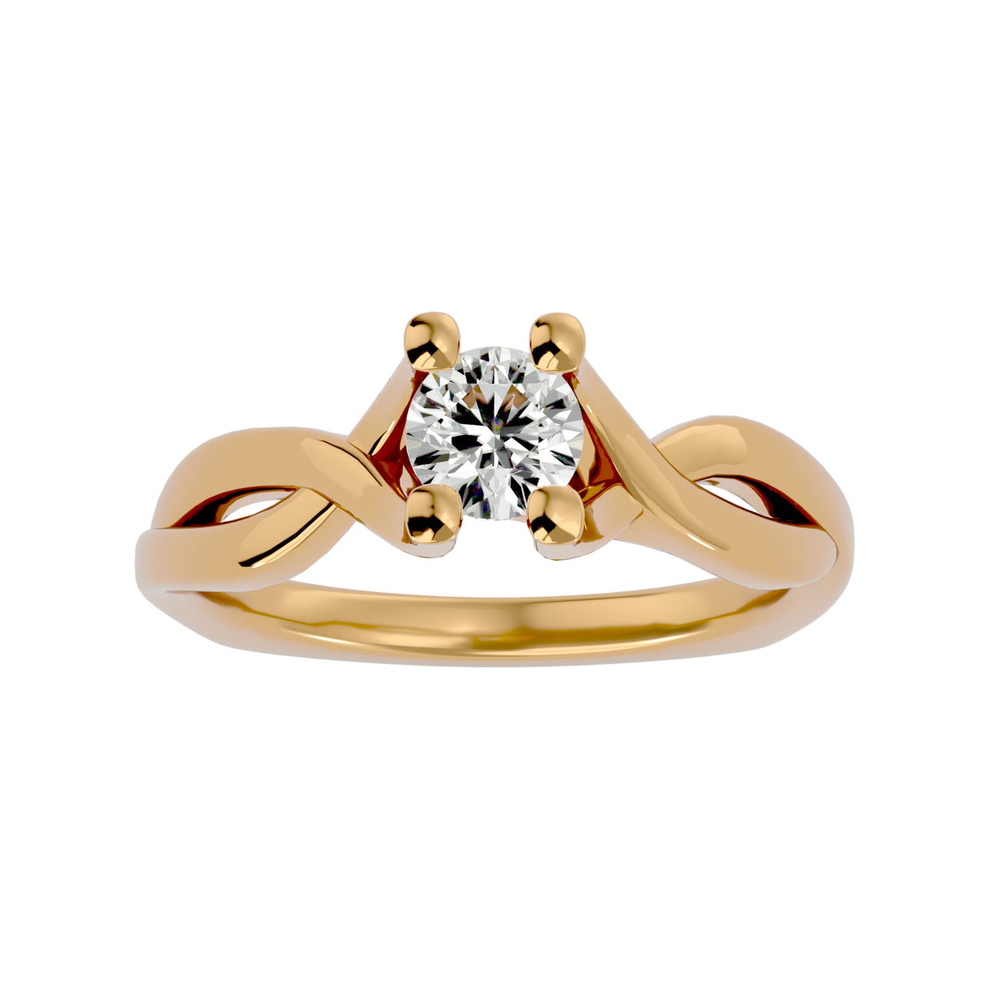 Iconique Iconic Solitaires- 0.47 Ct Round Diamond Gold Ring