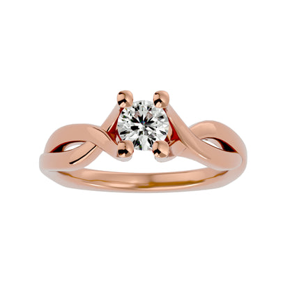 Iconique Iconic Solitaires- 0.47 Ct Round Diamond Gold Ring