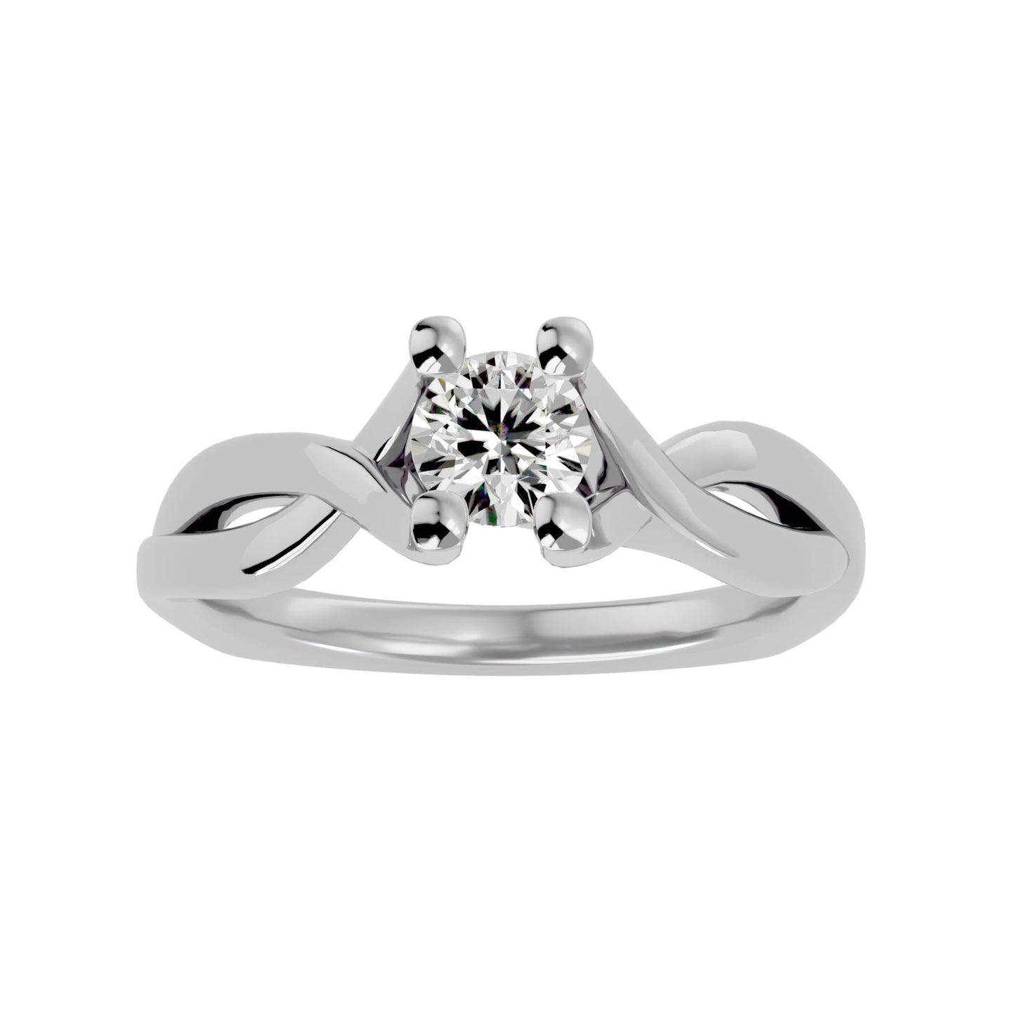 Iconique Iconic Solitaires- 0.47 Ct Round Diamond Gold Ring