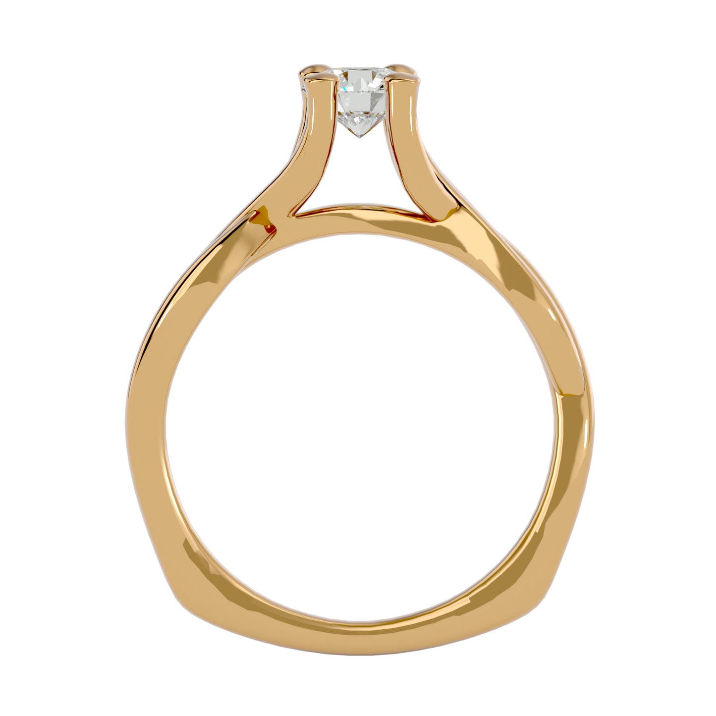Iconique Iconic Solitaires- 0.47 Ct Round Diamond Gold Ring