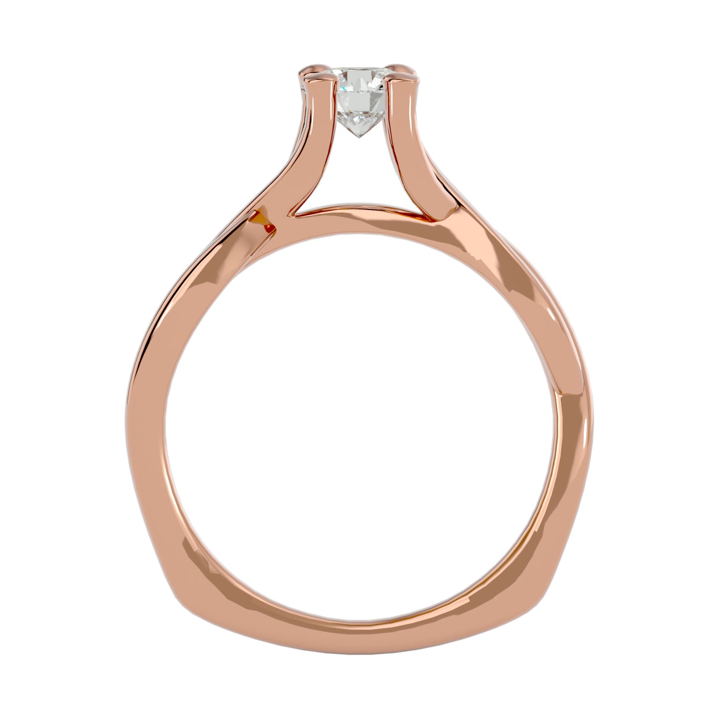 Iconique Iconic Solitaires- 0.47 Ct Round Diamond Gold Ring
