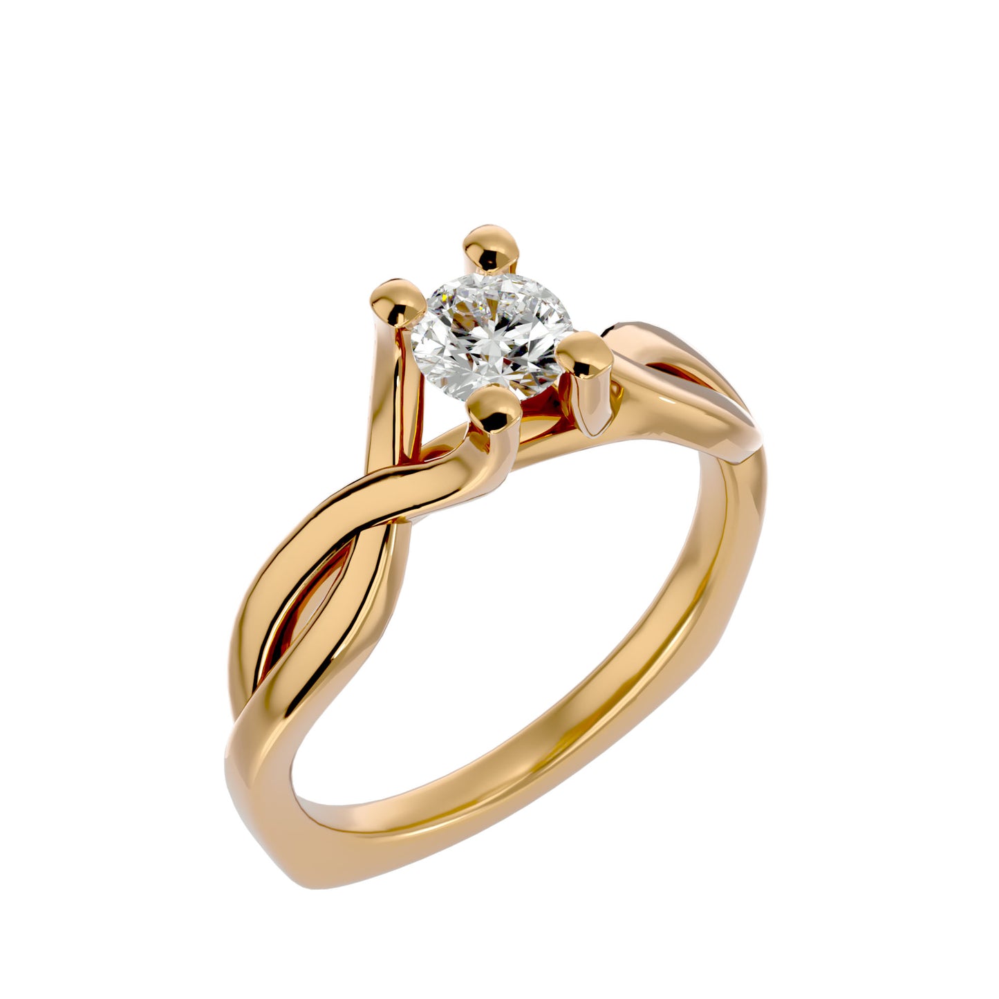Iconique Iconic Solitaires- 0.47 Ct Round Diamond Gold Ring