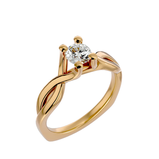 Iconique Iconic Solitaires- 0.47 Ct Round Diamond Gold Ring