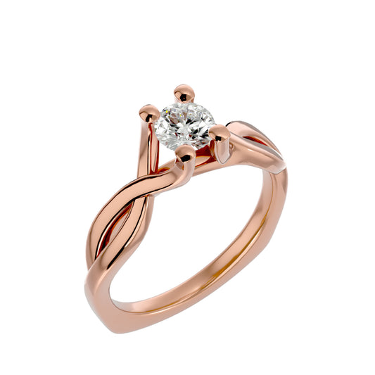 Iconique Iconic Solitaires- 0.47 Ct Round Diamond Gold Ring