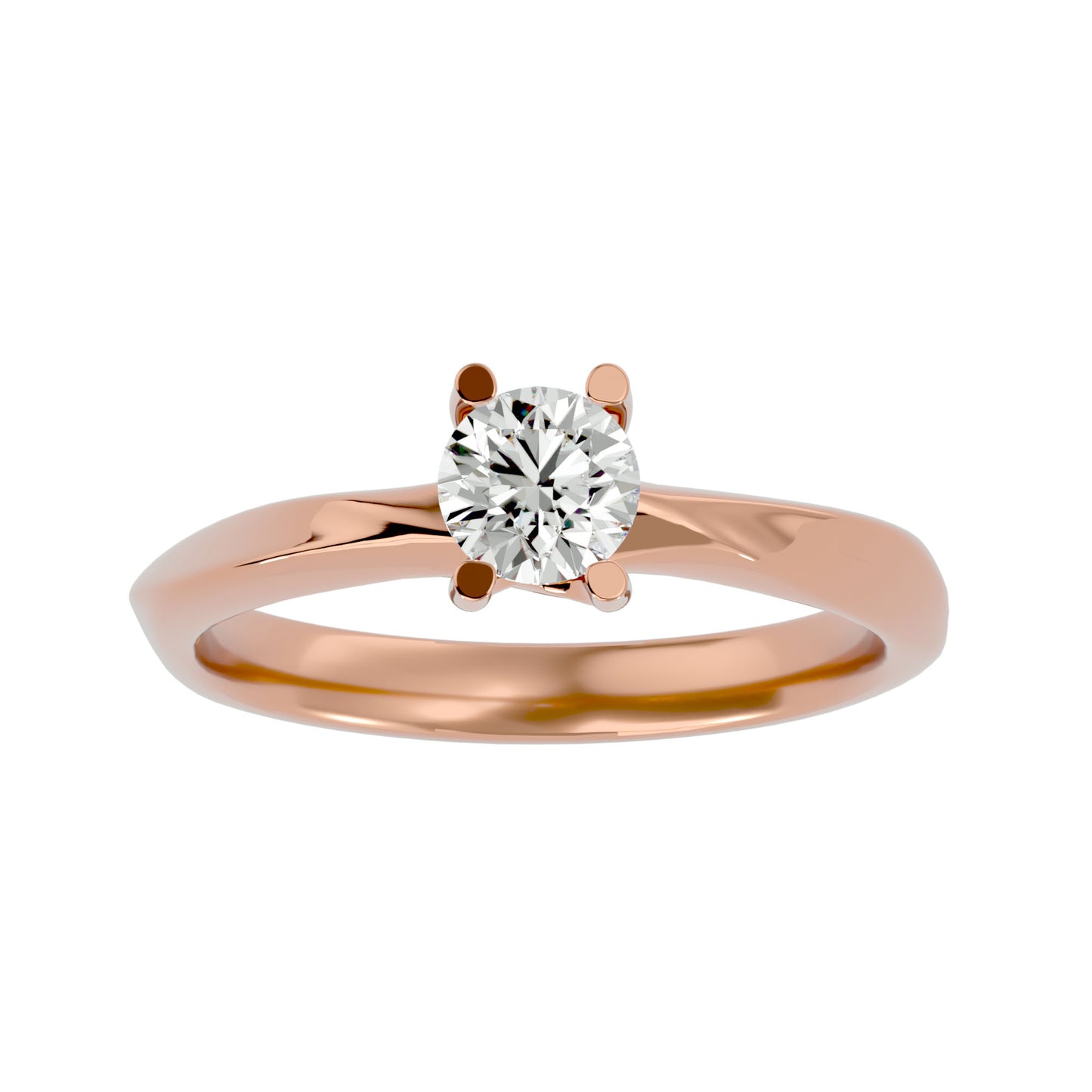 Iconique Classic Solitaire- 0.59 Ct Round Diamond Gold Ring