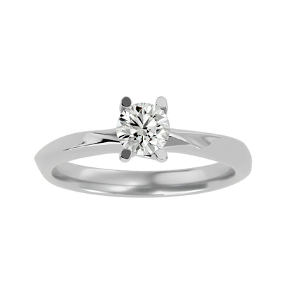 Iconique Classic Solitaire- 0.59 Ct Round Diamond Gold Ring